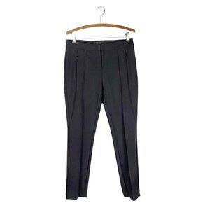 Lafayette 148 Acclaimed Stretch Ankle Pants Black Pintuck Pleat Womens Size 4